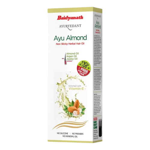 Baidyanath Ayu Almond Non-Sticky Herbal Hair Oil 100ml – Nourishing Ayurvedic Blend for Stronger, Healthier Hair
